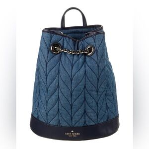Kate Spade New York Briar Lane Quilted Denim Bucket Backpack